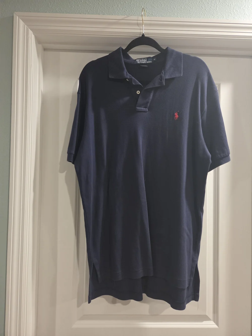 Polo Ralph Lauren Men’s Medium Navy Blue Classic Fit Polo Shirt Red Pony